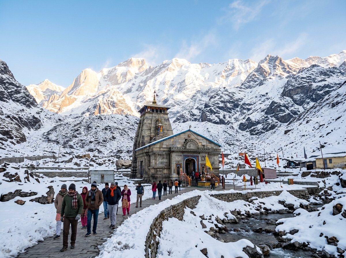 Kedarnath Temple and Himalayas